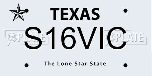 S16VIC Texas License Plate