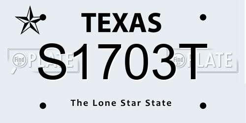 S1703T Texas License Plate