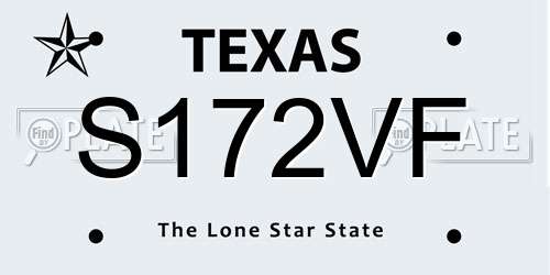S172VF Texas License Plate