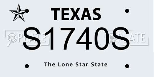 S1740S Texas License Plate