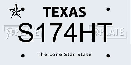 S174HT Texas License Plate