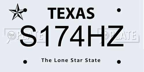 S174HZ Texas License Plate