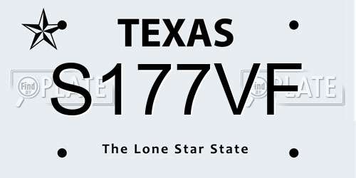 S177VF Texas License Plate