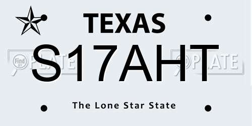 S17AHT Texas License Plate