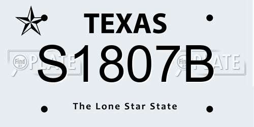 S1807B Texas License Plate