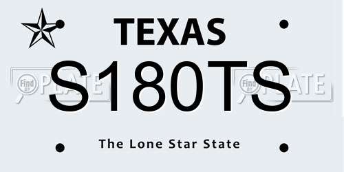 S180TS Texas License Plate