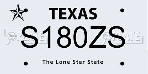 S180ZS Texas License Plate