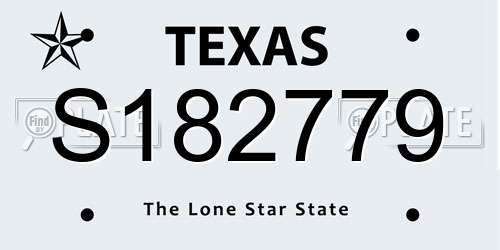 S182779 Texas License Plate