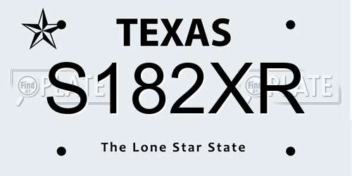 S182XR Texas License Plate