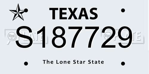 S187729 Texas License Plate