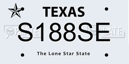 S188SE Texas License Plate