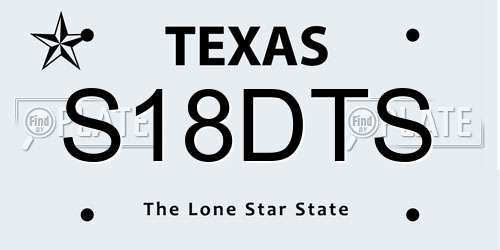 S18DTS Texas License Plate