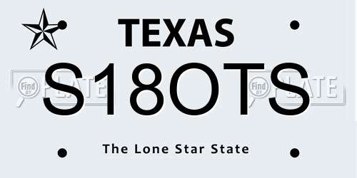 S18OTS Texas License Plate