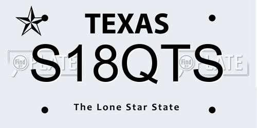 S18QTS Texas License Plate