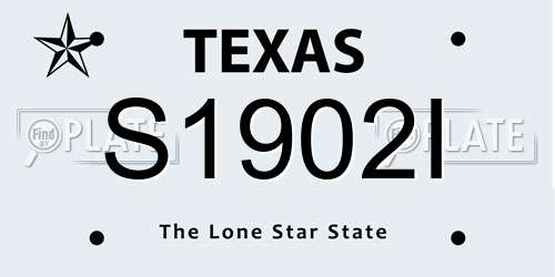 S1902I Texas License Plate