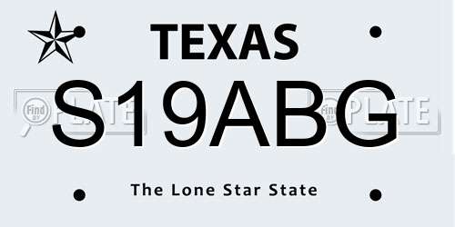 S19ABG Texas License Plate