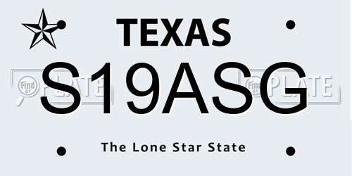 S19ASG Texas License Plate