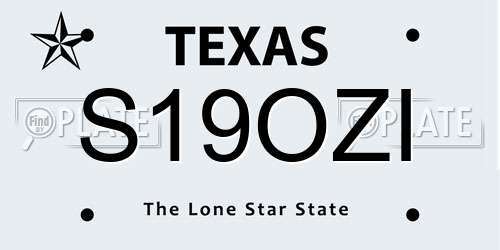 S19OZI Texas License Plate