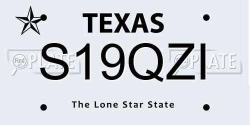 S19QZI Texas License Plate