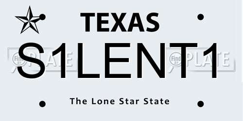S1LENT1 Texas License Plate