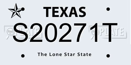 S20271T Texas License Plate