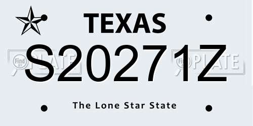 S20271Z Texas License Plate