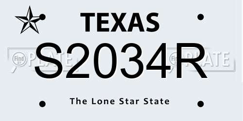 S2034R Texas License Plate