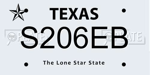 S206EB Texas License Plate