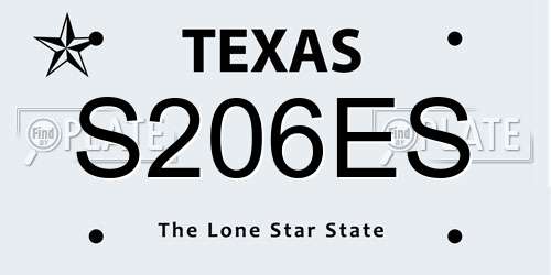 S206ES Texas License Plate