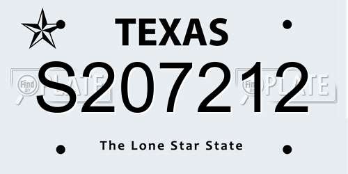 S207212 Texas License Plate