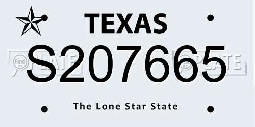 S207665 Texas License Plate