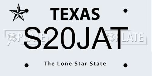 S20JAT Texas License Plate