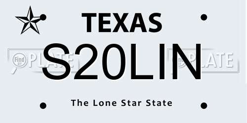 S20LIN Texas License Plate