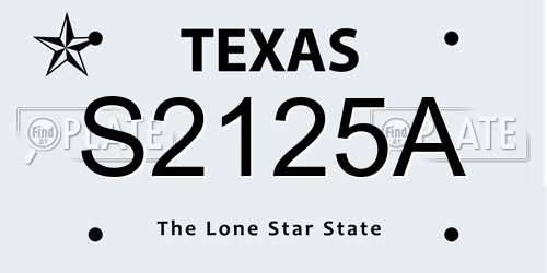 S2125A Texas License Plate