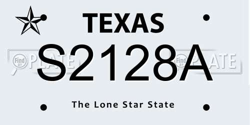 S2128A Texas License Plate