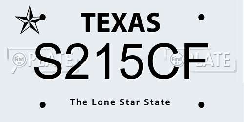 S215CF Texas License Plate