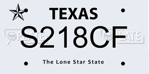 S218CF Texas License Plate