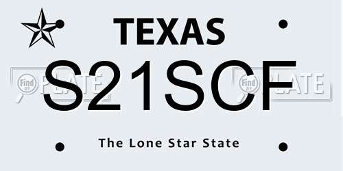 S21SCF Texas License Plate