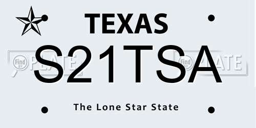 S21TSA Texas License Plate