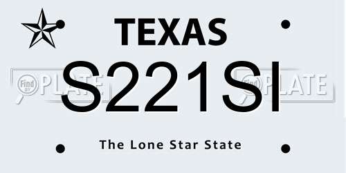 S221SI Texas License Plate