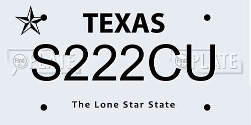 S222CU Texas License Plate