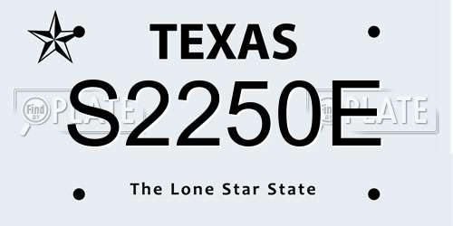 S2250E Texas License Plate