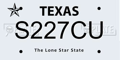 S227CU Texas License Plate