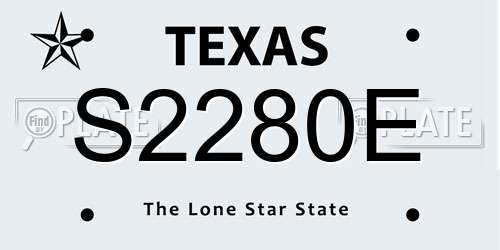 S2280E Texas License Plate