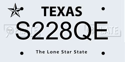 S228QE Texas License Plate
