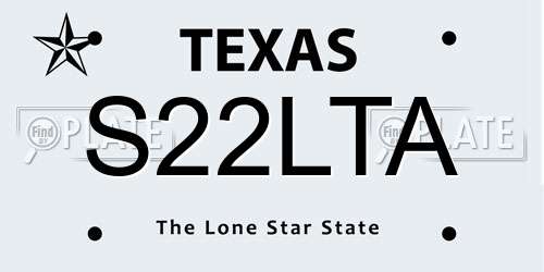 S22LTA Texas License Plate