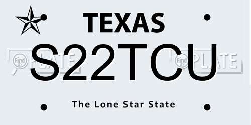 S22TCU Texas License Plate