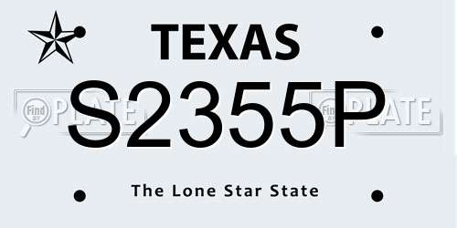 S2355P Texas License Plate