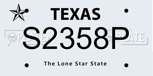 S2358P Texas License Plate