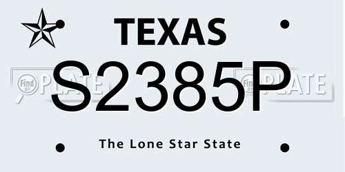 S2385P Texas License Plate